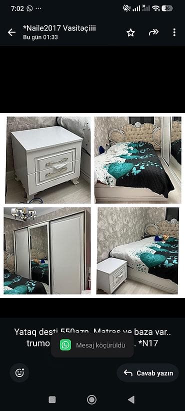 Yataq desti 550azn. Matras ve baza var. trumo yoxdur. Unvan Zabrat lalafo.az -da Yataq desti 550azn. Matras ve baza var. trumo yoxdur. Unvan Zabrat
