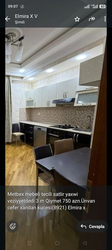 Metbex mebeli tecili satlir yaxwi veziyyetdedi 3 m Qiymet 750 lalafo.az -da Metbex mebeli tecili satlir yaxwi veziyyetdedi 3 m Qiymet 750