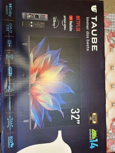 TAUBE 32" Smart TV – Android 14 ilə - Ekran: 32 düym, 720p HD - Smart lalafo.az -da TAUBE 32" Smart TV – Android 14 ilə - Ekran: 32 düym, 720p HD - Smart