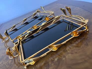 Qızılı metal karkaslı, güzgü səthli dekorativ qab - İstifadə lalafo.az -da Qızılı metal karkaslı, güzgü səthli dekorativ qab - İstifadə