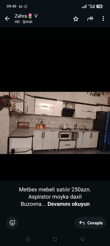 Metbex mebeli satılır 250azn. Aspirator moyka daxil Buzovna lalafo.az -da Metbex mebeli satılır 250azn. Aspirator moyka daxil Buzovna