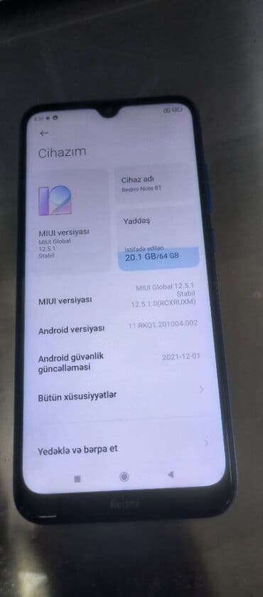 Redmi Note 8T, 64 GB, rəng - Göy, Sensor, Barmaq izi, İki sim kartlı lalafo.az -da Redmi Note 8T, 64 GB, rəng - Göy, Sensor, Barmaq izi, İki sim kartlı