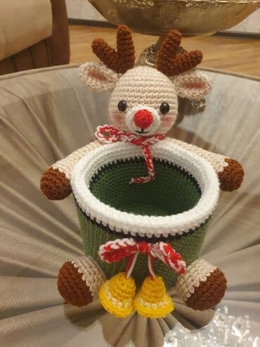 Корзины для ручек: Əllə toxunmuş dekorativ qələm/qutucuq – maral fiqurlu Карандашница at lalafo.az — 1 Корзины для ручек: Əllə toxunmuş dekorativ qələm/qutucuq – maral fiqurlu Карандашница — 1