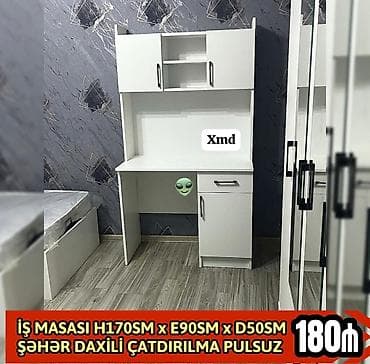 İş masası və üst dolablı modul Ölçülər: H170 sm x E90 sm x D50 sm - lalafo.az -da İş masası və üst dolablı modul Ölçülər: H170 sm x E90 sm x D50 sm -