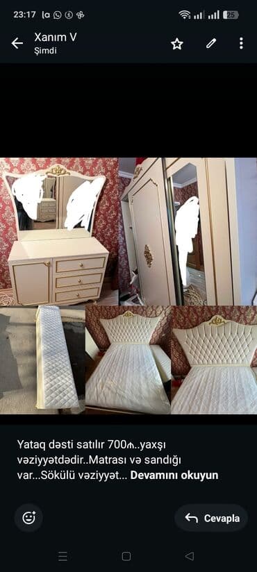 Yataq dəsti satılır 700₼. yaxşı vəziyyətdədir. Matrası və sandığı lalafo.az -da Yataq dəsti satılır 700₼. yaxşı vəziyyətdədir. Matrası və sandığı