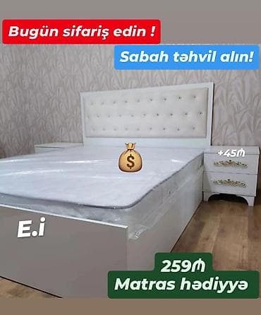 Yeni, İkinəfərlik çarpayı, Matras ilə lalafo.az -da Yeni, İkinəfərlik çarpayı, Matras ilə