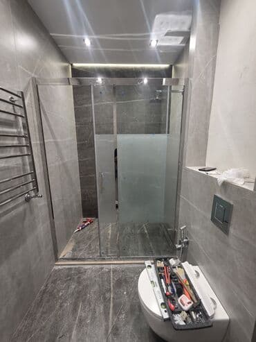 Şüşə duş kabini – sürüşkən qapılı model - Material: 8 mm temperli at lalafo.az Şüşə duş kabini – sürüşkən qapılı model - Material: 8 mm temperli