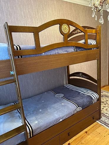 Для девочки и мальчика, Кровать, Без матраса, С выдвижными ящиками, Дерево at lalafo.az Для девочки и мальчика, Кровать, Без матраса, С выдвижными ящиками, Дерево