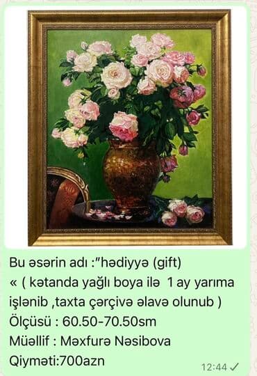 Satışda orijinal rəsm əsərləri – müəllif Məxfurə Nəsibova 1) Əsərin lalafo.az -da Satışda orijinal rəsm əsərləri – müəllif Məxfurə Nəsibova 1) Əsərin