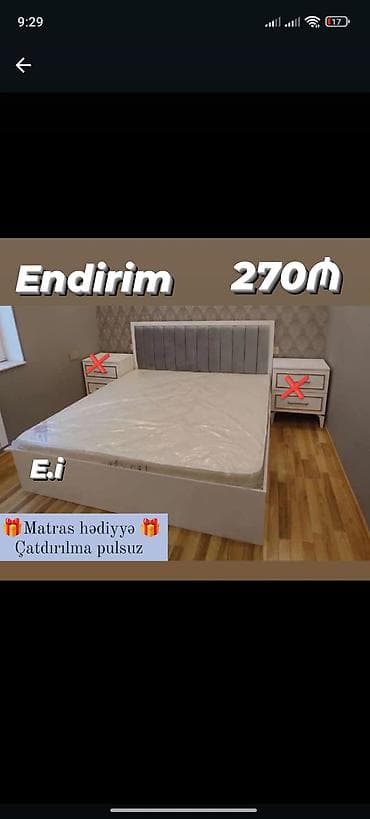 Yeni, İkinəfərlik çarpayı, Matras ilə, Siyirməsiz lalafo.az -da Yeni, İkinəfərlik çarpayı, Matras ilə, Siyirməsiz