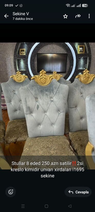 Stullar 8 eded 250 azn satilir‼️2si kreslo kimidir unvan xirdalan lalafo.az -da Stullar 8 eded 250 azn satilir‼️2si kreslo kimidir unvan xirdalan