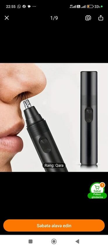 Məhsul: Qara rəngli burun və qulaq tükləri üçün elektrik trimmeri - lalafo.az -da — 1 Məhsul: Qara rəngli burun və qulaq tükləri üçün elektrik trimmeri - — 1