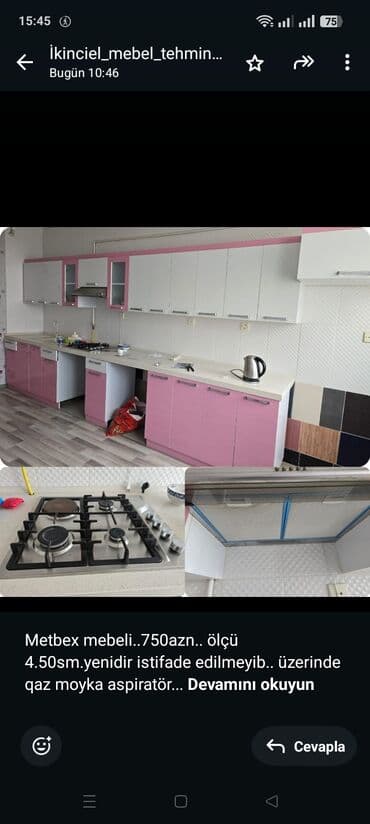 Metbex mebeli. 750azn. ölçü 4.50sm.yenidir istifade edilmeyib lalafo.az -da Metbex mebeli. 750azn. ölçü 4.50sm.yenidir istifade edilmeyib