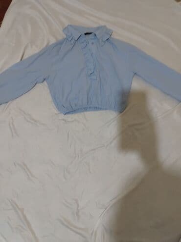 Açıq mavi rəngdə qadın köynəyi/bluz. - Uzun qol - Qısa, beldə lalafo.az -da Açıq mavi rəngdə qadın köynəyi/bluz. - Uzun qol - Qısa, beldə