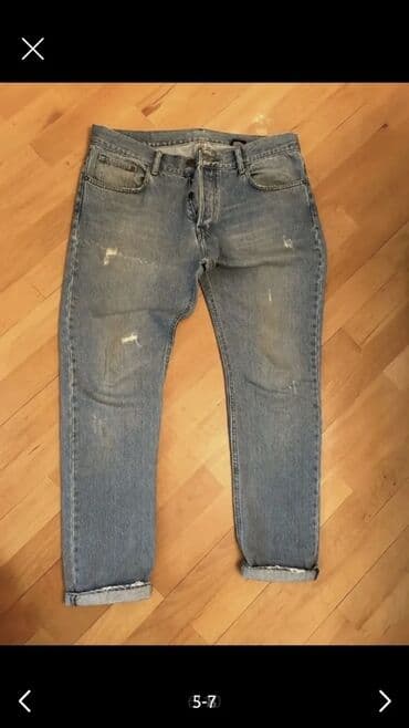 Mavi açıq ton “denim” şalvar - Kəsim: daralan (tapered/straight-ə lalafo.az -da Mavi açıq ton “denim” şalvar - Kəsim: daralan (tapered/straight-ə