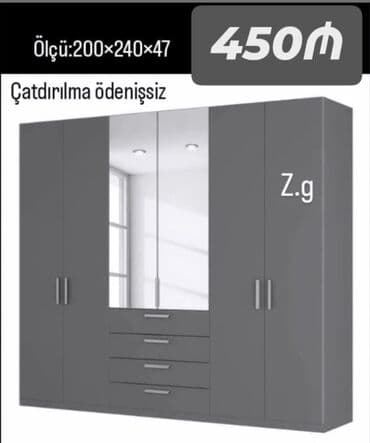 Açılan, 4 qapılı Düz dolab, Qarderob, paltar dolabı lalafo.az -da Açılan, 4 qapılı Düz dolab, Qarderob, paltar dolabı