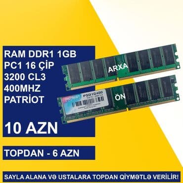 Operativ Yaddaş "DDR1 PC1 1GB 3200 400Mhz Dimm Patriot” SAYLA ALANA VƏ lalafo.az -da Operativ Yaddaş "DDR1 PC1 1GB 3200 400Mhz Dimm Patriot” SAYLA ALANA VƏ