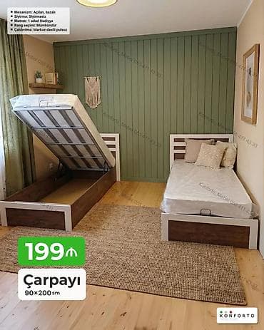 Çarpayı – 90×200 sm - Mexanizm: Açılan, bazalı (yuxarı qalxan sistem lalafo.az -da Çarpayı – 90×200 sm - Mexanizm: Açılan, bazalı (yuxarı qalxan sistem