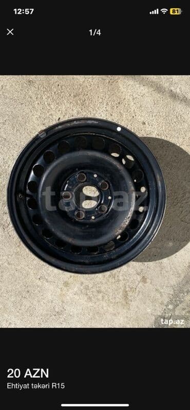 R15 ehtiyat təkər diski - Ölçü: R15 (15 düym) - Material: Polad disk lalafo.az -da R15 ehtiyat təkər diski - Ölçü: R15 (15 düym) - Material: Polad disk