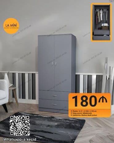 Açılan, 2 qapılı Düz dolab, Qarderob, paltar dolabı lalafo.az -da Açılan, 2 qapılı Düz dolab, Qarderob, paltar dolabı