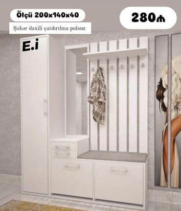 Düz dolab, Dəhliz üçün, Paltar üçün, Açılan, Korpuslu, 1 qapı lalafo.az -da Düz dolab, Dəhliz üçün, Paltar üçün, Açılan, Korpuslu, 1 qapı