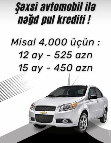Şəxsi avtomobili girov qoyaraq nağd pul krediti əldə etmək imkanı lalafo.az -da Şəxsi avtomobili girov qoyaraq nağd pul krediti əldə etmək imkanı