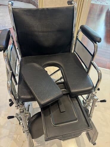 Tibbi maskalar: Tualet funksiyalı əlil arabası - Çərçivə: parlaq xrom-metall lalafo.az -da — 3 Tibbi maskalar: Tualet funksiyalı əlil arabası - Çərçivə: parlaq xrom-metall — 3