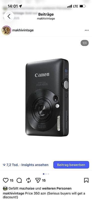 Canon Digital IXUS 100 IS rəqəmsal fotoaparat - Kompakt və yüngül lalafo.az -da Canon Digital IXUS 100 IS rəqəmsal fotoaparat - Kompakt və yüngül