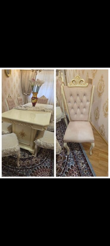 Qonaq otağı üçün, İşlənmiş, Açılmayan, Dördbucaq masa, 8 stul lalafo.az -da Qonaq otağı üçün, İşlənmiş, Açılmayan, Dördbucaq masa, 8 stul