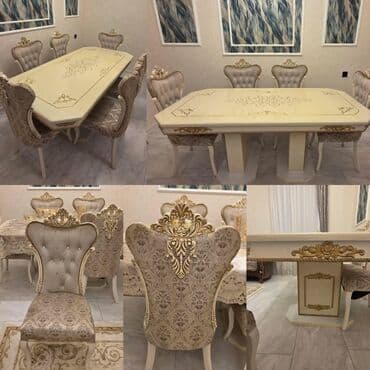 Qonaq otağı üçün, İşlənmiş, Dördbucaq masa, 6 stul lalafo.az -da Qonaq otağı üçün, İşlənmiş, Dördbucaq masa, 6 stul