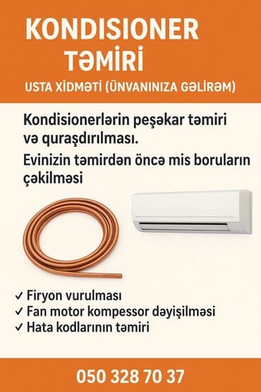 Kondisioner təmiri və quraşdırılması – usta xidməti (ünvanınıza lalafo.az -da Kondisioner təmiri və quraşdırılması – usta xidməti (ünvanınıza