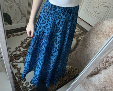 Mavi-qara leopard naxışlı uzun ətək - Model: A-kəsim, axıcı və yüngül lalafo.az -da Mavi-qara leopard naxışlı uzun ətək - Model: A-kəsim, axıcı və yüngül