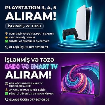 PlayStation 3, 4, 5 və Televizor Alışı - İşlənmiş və ya təzə PS3 lalafo.az -da PlayStation 3, 4, 5 və Televizor Alışı - İşlənmiş və ya təzə PS3