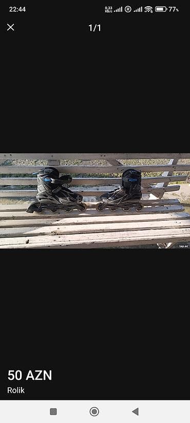 Rolik konki – inline tipli, 4 təkərli. - Rəng: qara-boz detallarla lalafo.az -da Rolik konki – inline tipli, 4 təkərli. - Rəng: qara-boz detallarla