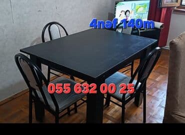 Mətbəx üçün, Açılmayan, Kvadrat masa, 4 stul lalafo.az -da Mətbəx üçün, Açılmayan, Kvadrat masa, 4 stul