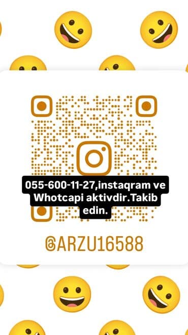 İnstagram hesabı üçün QR kod vizit kartı dizaynı. Xüsusiyyətlər: - lalafo.az -da İnstagram hesabı üçün QR kod vizit kartı dizaynı. Xüsusiyyətlər: -