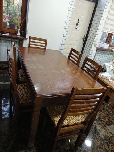 Qonaq otağı üçün, İşlənmiş, Açılan, Dördbucaq masa, 6 stul lalafo.az -da Qonaq otağı üçün, İşlənmiş, Açılan, Dördbucaq masa, 6 stul