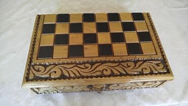 Ağacdan əl işı şahmat dəsti və qutu - Material: tam ağac korpus, əl lalafo.az -da Ağacdan əl işı şahmat dəsti və qutu - Material: tam ağac korpus, əl