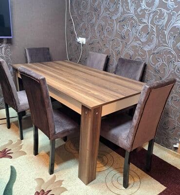 Qonaq otağı üçün, İşlənmiş, Kvadrat masa, 6 stul lalafo.az -da Qonaq otağı üçün, İşlənmiş, Kvadrat masa, 6 stul