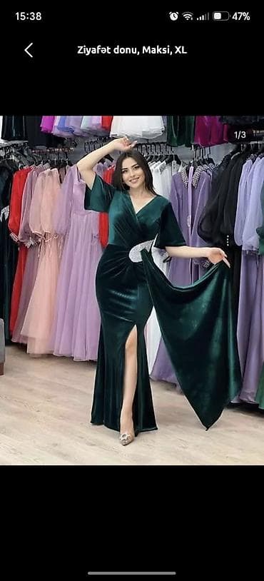 Ziyafət donu – Maksi, ölçü XXL bir dəfə geyinilib. Üstündə 44 razmer lalafo.az -da Ziyafət donu – Maksi, ölçü XXL bir dəfə geyinilib. Üstündə 44 razmer