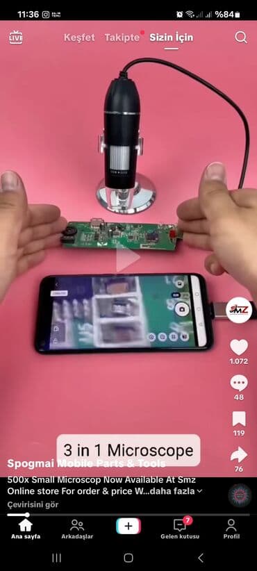 3‑ü 1‑də Rəqəmsal USB Mikroskop – 500x böyütmə - Elektronika lalafo.az -da 3‑ü 1‑də Rəqəmsal USB Mikroskop – 500x böyütmə - Elektronika