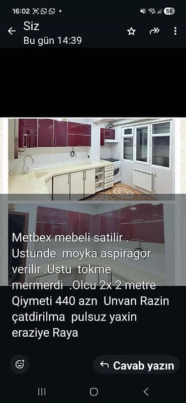 Mətbəx mebeli dəsti - Üst dolablar: parlaq vişnə rəngində, uzun lalafo.az -da Mətbəx mebeli dəsti - Üst dolablar: parlaq vişnə rəngində, uzun