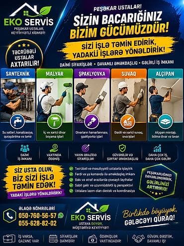 EKO SERVİS – Peşəkar usta xidməti və vinil tətbiqləri Xidmət lalafo.az -da EKO SERVİS – Peşəkar usta xidməti və vinil tətbiqləri Xidmət