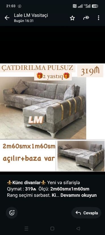 Künc divan lalafo.az -da Künc divan