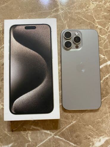 IPhone 15 Pro Max, 256 GB, Natural Titanium, Face ID lalafo.az -da IPhone 15 Pro Max, 256 GB, Natural Titanium, Face ID