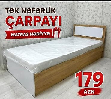 Tək nəfərlik çarpayı — sadə və funksional dizayn. - Rəng: ağ və ağac lalafo.az -da Tək nəfərlik çarpayı — sadə və funksional dizayn. - Rəng: ağ və ağac