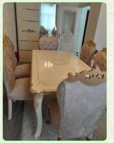 Qonaq otağı üçün, İşlənmiş, Kvadrat masa, 6 stul lalafo.az -da Qonaq otağı üçün, İşlənmiş, Kvadrat masa, 6 stul