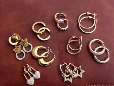 Qızılı rəngli sırğalar kolleksiyası - Paslanmaz polad sırğalar. 1 lalafo.az -da Qızılı rəngli sırğalar kolleksiyası - Paslanmaz polad sırğalar. 1