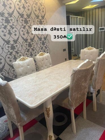 Masa dəsti satılır 350₼. yaxşı vəziyyətdədir. Masa açılır,6 oturcağı lalafo.az -da Masa dəsti satılır 350₼. yaxşı vəziyyətdədir. Masa açılır,6 oturcağı