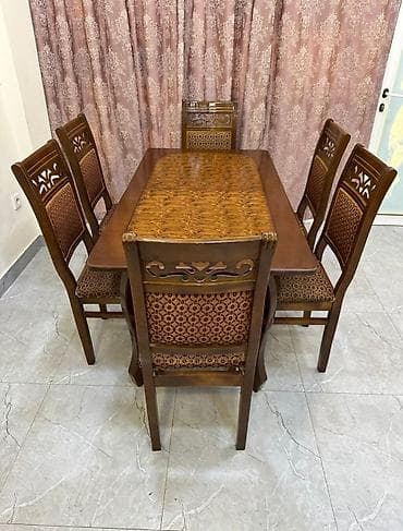 Qonaq otağı üçün, İşlənmiş, Dördbucaq masa, 6 stul lalafo.az -da Qonaq otağı üçün, İşlənmiş, Dördbucaq masa, 6 stul